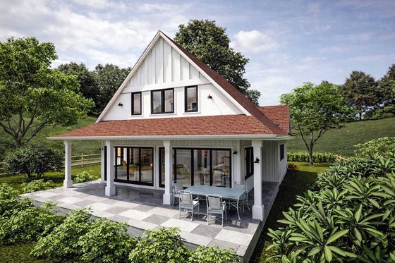 Exterior - Rear Elevation 1 for Cabin House Plan #1101-57 - 2 bed, 2.5 bath