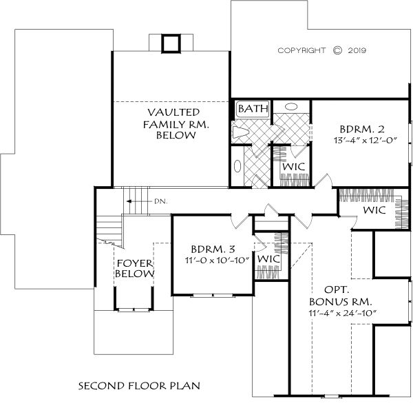 Farmhouse Floor Plan - Upper Floor Plan #927-1003