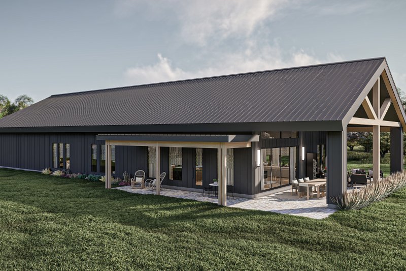 House Blueprint - Exterior - Rear Elevation for Modern House Plan #455-527 - 3 bed, 2.5 bath