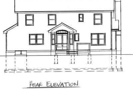 Exterior - Rear Elevation for Traditional House Plan #75-133 - 3 bed, 2.5 bath