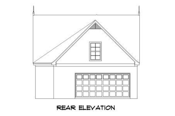 Exterior - Rear Elevation for European House Plan #424-44 - 3 bed, 2 bath