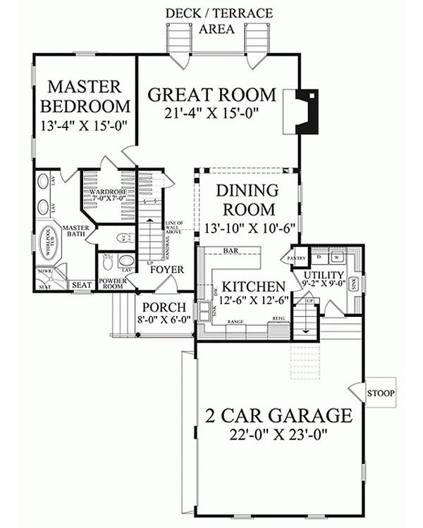Home Plan - Southern Floor Plan - Main Floor Plan #137-121