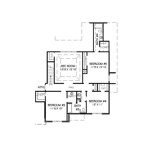 European Floor Plan - Upper Floor Plan #424-82