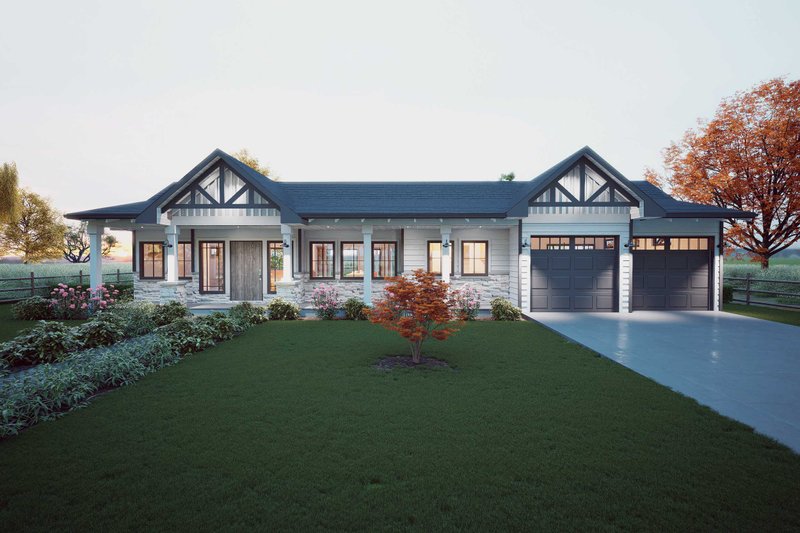 Dream House Plan - Exterior - Front Elevation 3 for Farmhouse House Plan #1101-1 - 2 bed, 2 bath