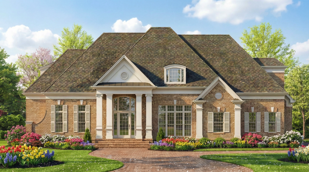 Exterior - Front Elevation 5 for European House Plan #119-195 - 3 bed, 3 bath