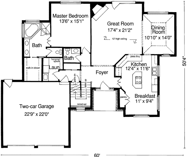 Home Plan - Southern Floor Plan - Main Floor Plan #46-118