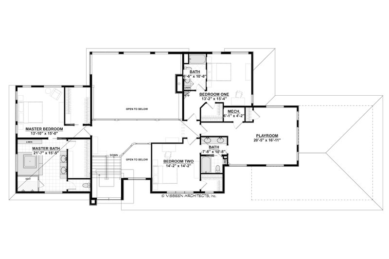 Architectural House Design - Floor Plan - Upper Floor for Contemporary House Plan #928-315 - 3 bed, 3.5 bath