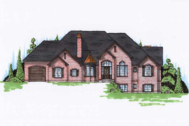 Architectural House Design - European Exterior - Front Elevation Plan #5-341