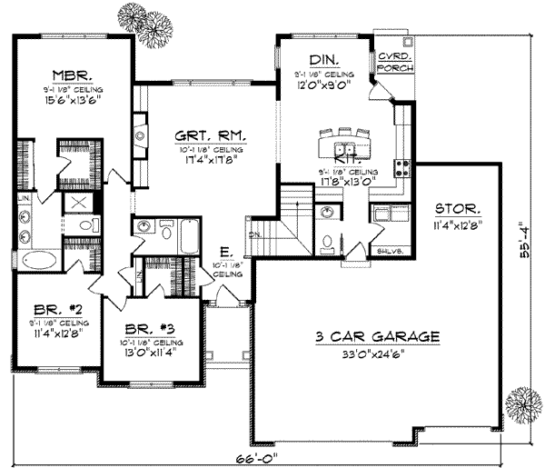 Home Plan - Traditional Floor Plan - Main Floor Plan #70-829
