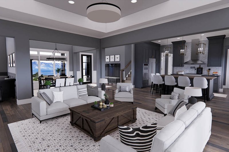 House Design - Interior - Family Room 1 for Farmhouse House Plan #51-1222 - 4 bed, 3.5 bath