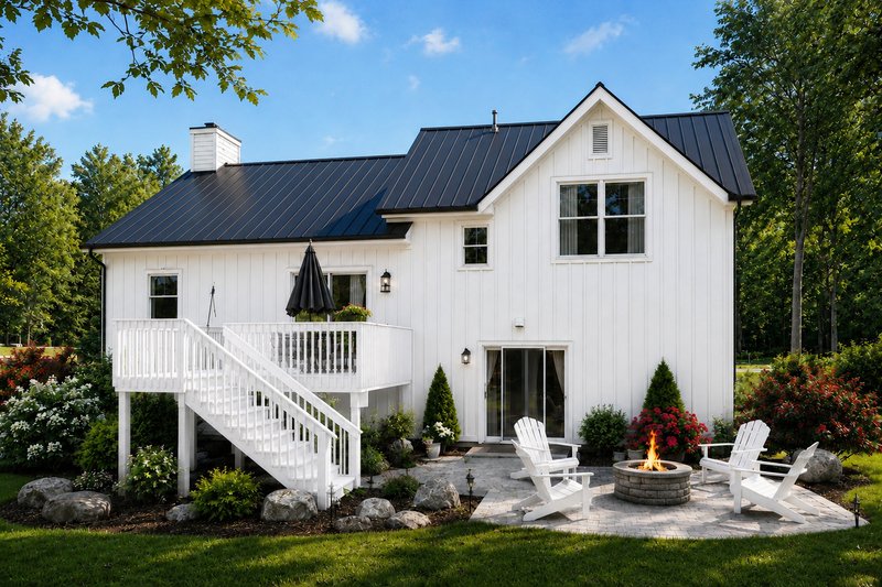 Architectural House Design - Exterior - Rear Elevation for Farmhouse House Plan #928-427 - 3 bed, 3 bath