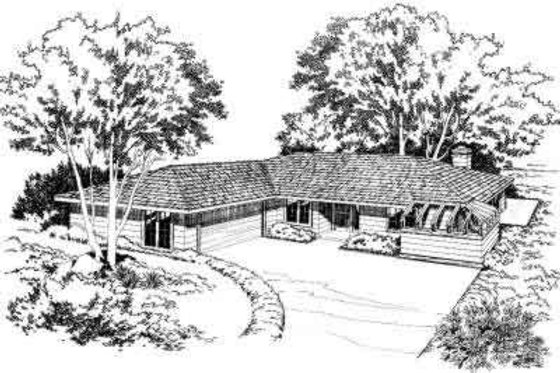 Exterior - Front Elevation for Modern House Plan #312-103 - 3 bed, 2 bath
