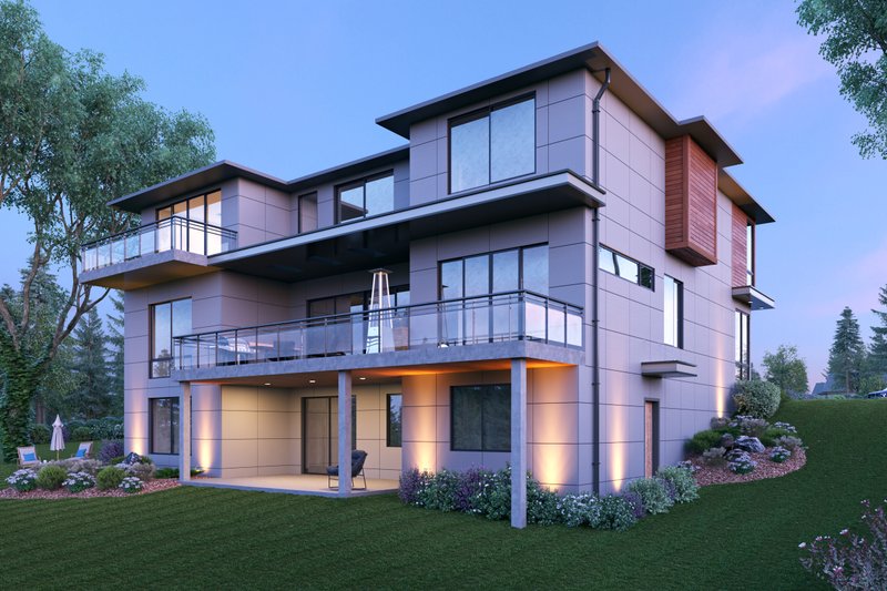 Architectural House Design - Exterior - Rear Elevation for Contemporary House Plan #1066-137 - 6 bed, 5.5 bath