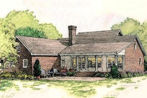 Southern colonial style home, rear elveation