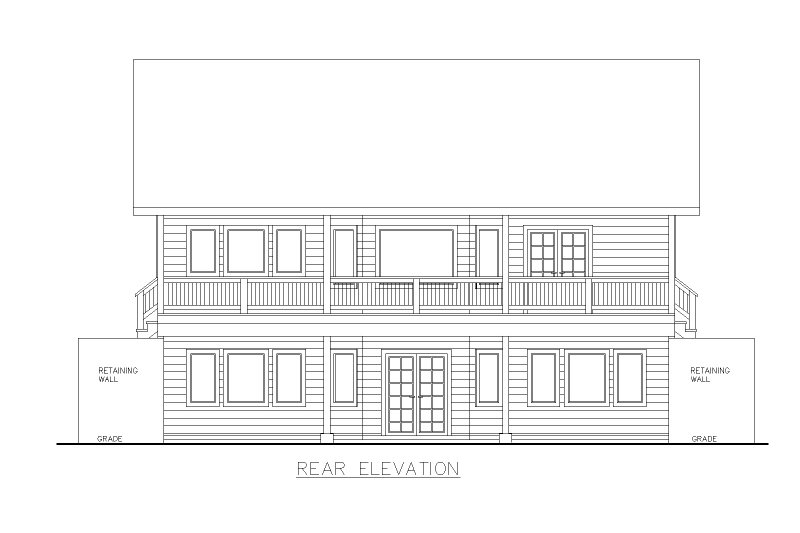 Dream House Plan - Exterior - Rear Elevation for Craftsman House Plan #117-1020 - 2 bed, 2.5 bath