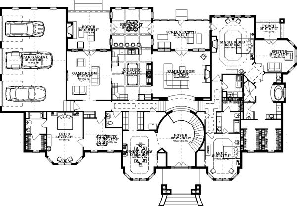 Colonial Floor Plan - Main Floor Plan #63-411