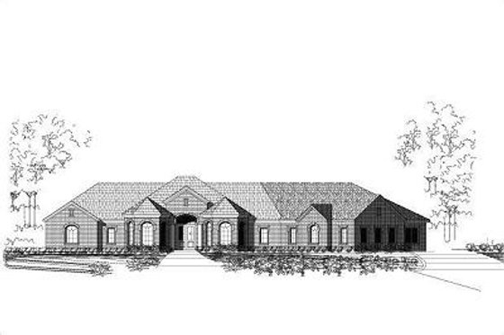 Exterior - Front Elevation for European House Plan #411-642 - 4 bed, 2.5 bath