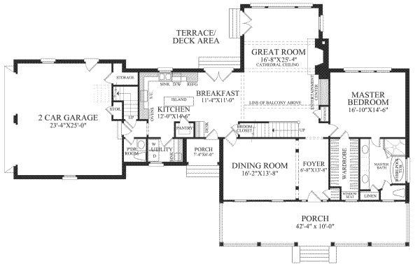House Design - Colonial Floor Plan - Main Floor Plan #137-220