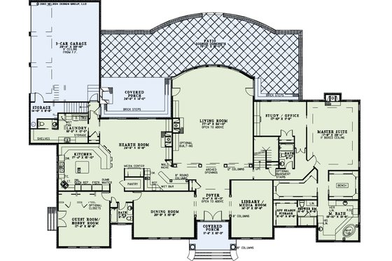 Floor Plan - Main Floor for European House Plan #17-1177 - 5 bed, 6.5 bath