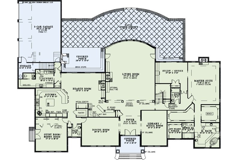 Dream House Plan - Floor Plan - Main Floor for European House Plan #17-1177 - 5 bed, 6.5 bath