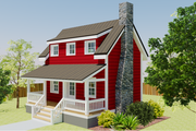 Cottage Style House Plan - 1 Beds 2 Baths 686 Sq/Ft Plan #542-19 