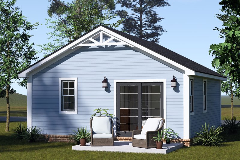 Home Plan - Exterior - Rear Elevation for Cottage House Plan #513-2493 - 1 bed, 1 bath