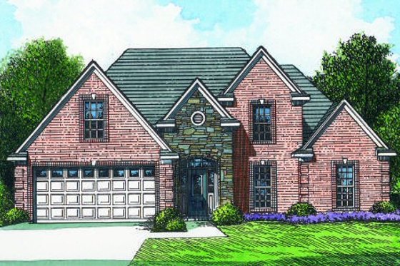 Exterior - Front Elevation for Traditional House Plan #424-286 - 5 bed, 3 bath