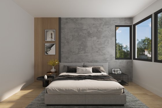 Interior - Master Bedroom for Barndominium House Plan #1070-221 - 1 bed, 1.5 bath