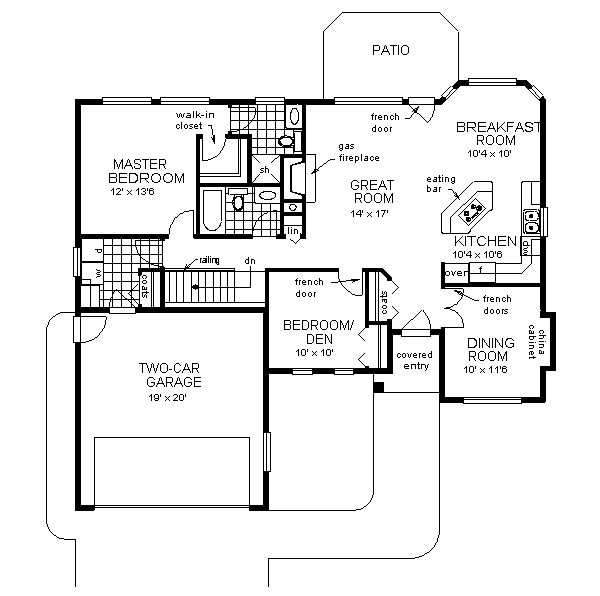 House Design - Traditional Floor Plan - Main Floor Plan #18-1004