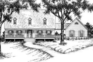 Southern Exterior - Front Elevation Plan #36-300