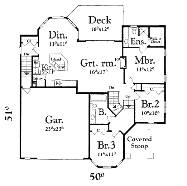 European Floor Plan - Main Floor Plan #409-113