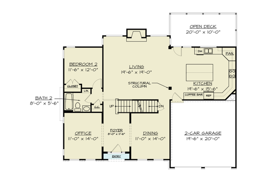 Floor Plan - Main Floor for Traditional House Plan #119-453 - 5 bed, 4 bath