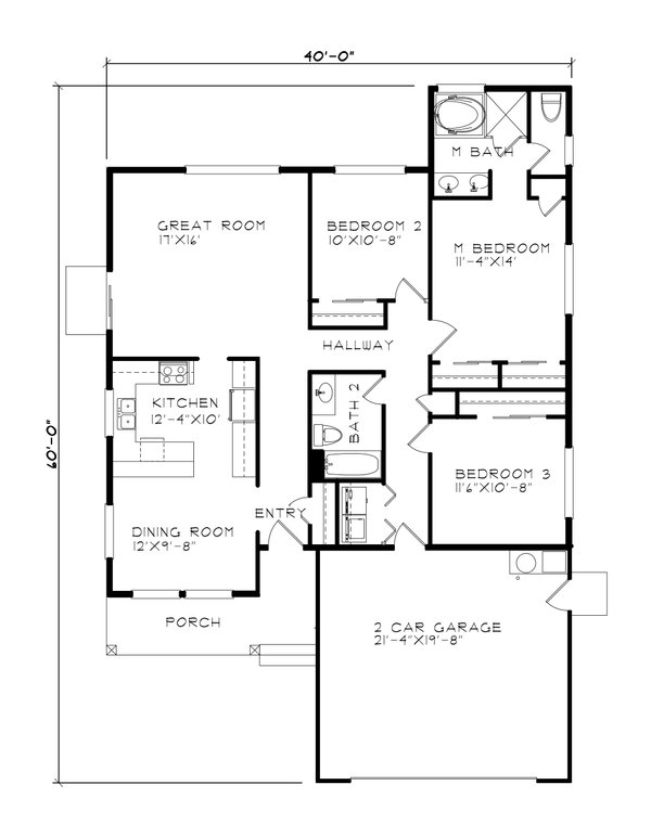 Cottage Floor Plan - Main Floor Plan #515-58