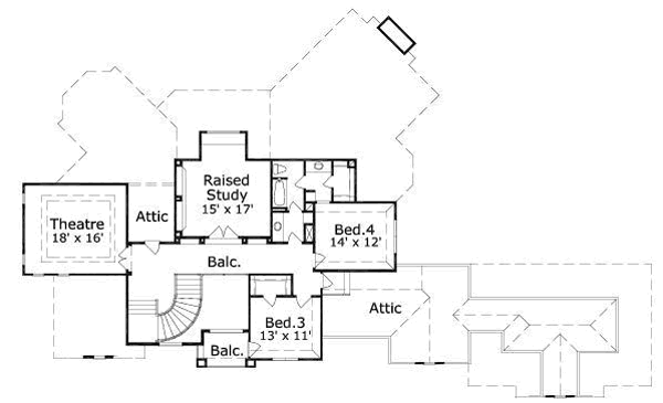 European Floor Plan - Upper Floor Plan #411-193