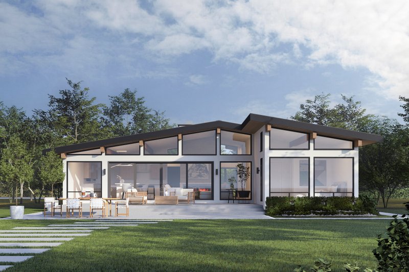 House Blueprint - Exterior - Rear Elevation 2 for Bungalow House Plan #1114-69 - 3 bed, 2 bath