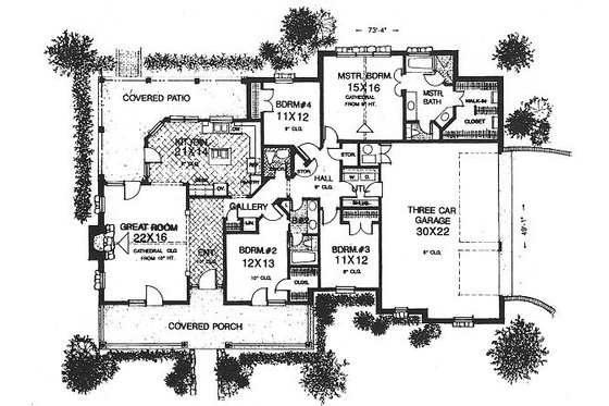 Floor Plan - Main Floor for Country House Plan #310-611 - 4 bed, 2.5 bath