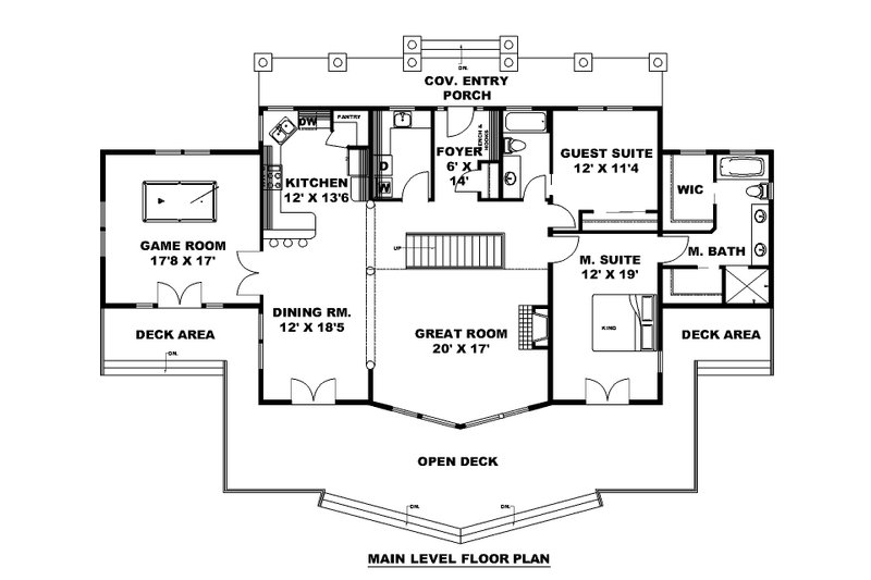 Home Plan - Floor Plan - Main Floor for Farmhouse House Plan #117-980 - 6 bed, 5 bath