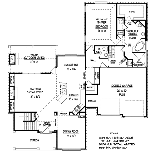 Traditional Floor Plan - Main Floor Plan #424-183