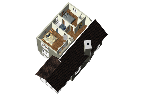 Floor Plan - Upper Floor 1 for Country House Plan #25-4746 - 3 bed, 1 bath