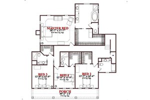 Floor Plan - Upper Floor for Traditional House Plan #63-261 - 4 bed, 4.5 bath