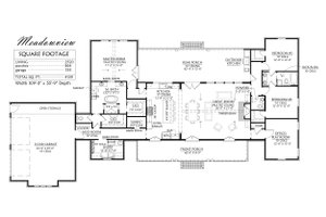 Floor Plan - Main Floor for Farmhouse House Plan #1074-14 - 3 bed, 2.5 bath