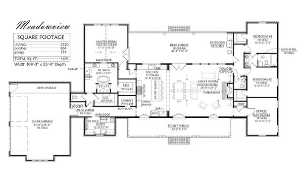 Dream House Plan - Farmhouse Floor Plan - Main Floor Plan #1074-14