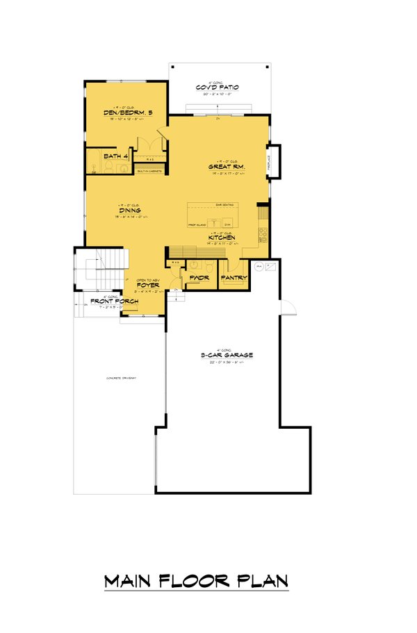 Dream House Plan - Farmhouse Floor Plan - Main Floor Plan #1066-246