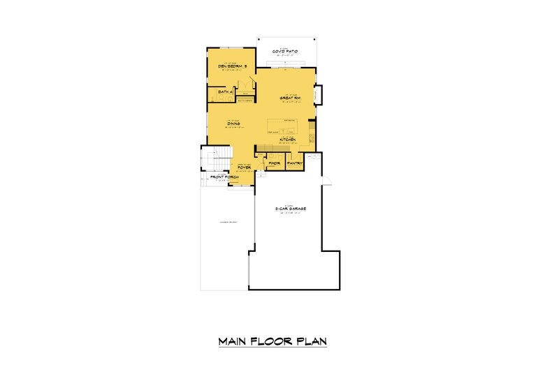 Dream House Plan - Floor Plan - Main Floor for Farmhouse House Plan #1066-246 - 5 bed, 4 bath