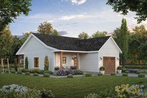 Exterior - Front Elevation 3 for Farmhouse House Plan #1117-40 - 1 bed, 1 bath