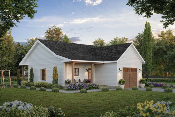 Exterior - Front Elevation 3 for Farmhouse House Plan #1117-40 - 1 bed, 1 bath