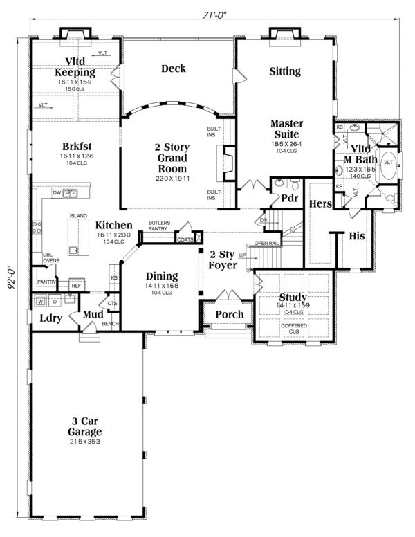 Dream House Plan - European Floor Plan - Main Floor Plan #419-240