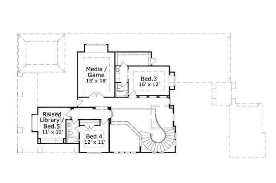 Floor Plan - Upper Floor for Traditional House Plan #411-310 - 5 bed, 4.5 bath
