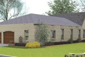 Exterior - Rear Elevation for European House Plan #406-9615 - 3 bed, 2 bath