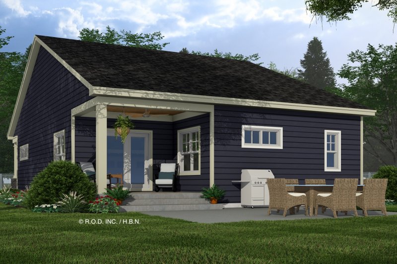 House Design - Exterior - Rear Elevation 1 for Craftsman House Plan #51-1330 - 3 bed, 2 bath